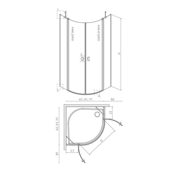 Sprchová zástěna Radaway Arta Walk-in 80, przejrzysta, 80x200cm