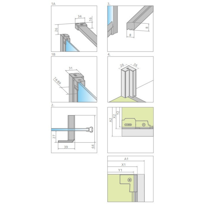 Sprchový kout Radaway Modo X I 120, przejrzysta, 1180x2000mm