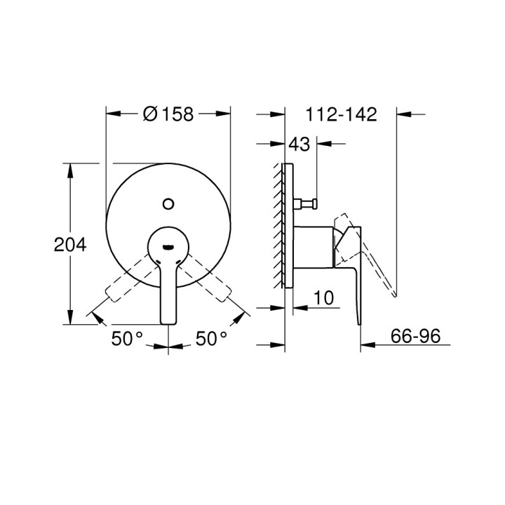 Sprchová baterie podomítková Grohe Lineare, páková, chrom