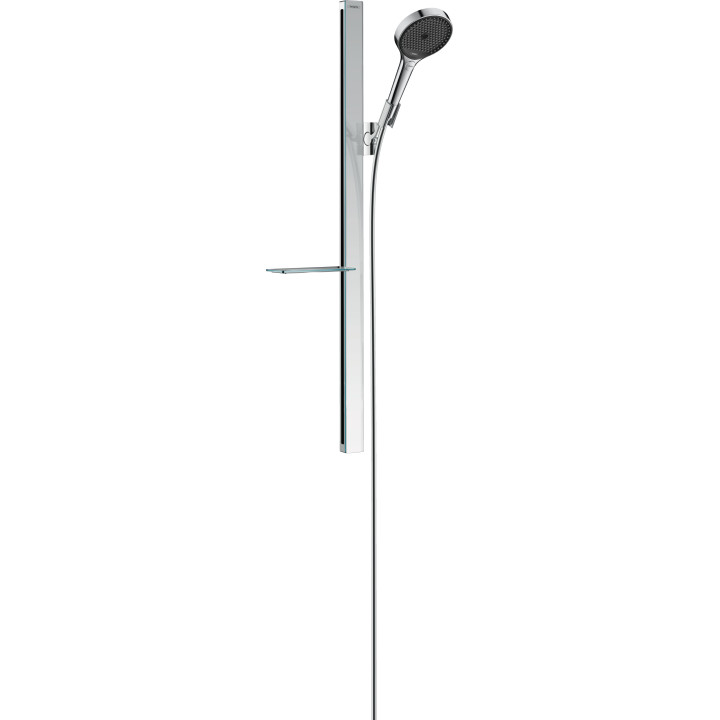 Sprchový set Hansgrohe Rainfinity 130 3jet, držák 90cm s mýdlenkou, chrom