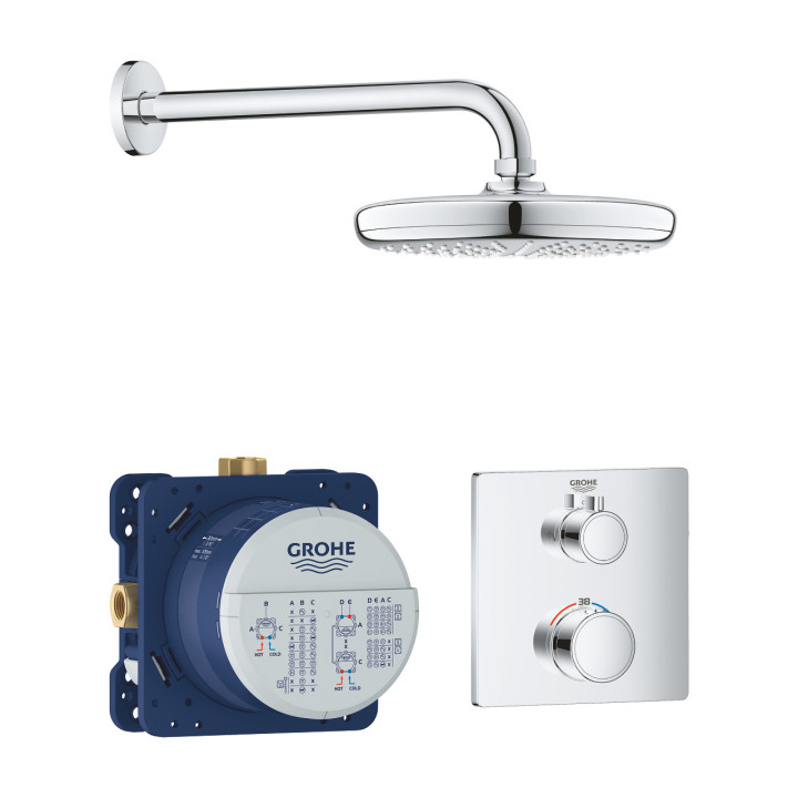 Sprchový set Grohe Tempesta 210, podomítkový, baterie termostatická, chrom