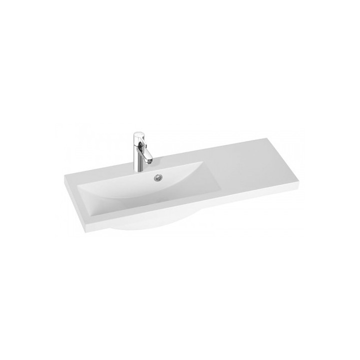 Umyvadlo levá nábytková/zápustné na desku Marmorin Talia 90 L, 900x310x140 mm blat z pravé strány stronie bílá