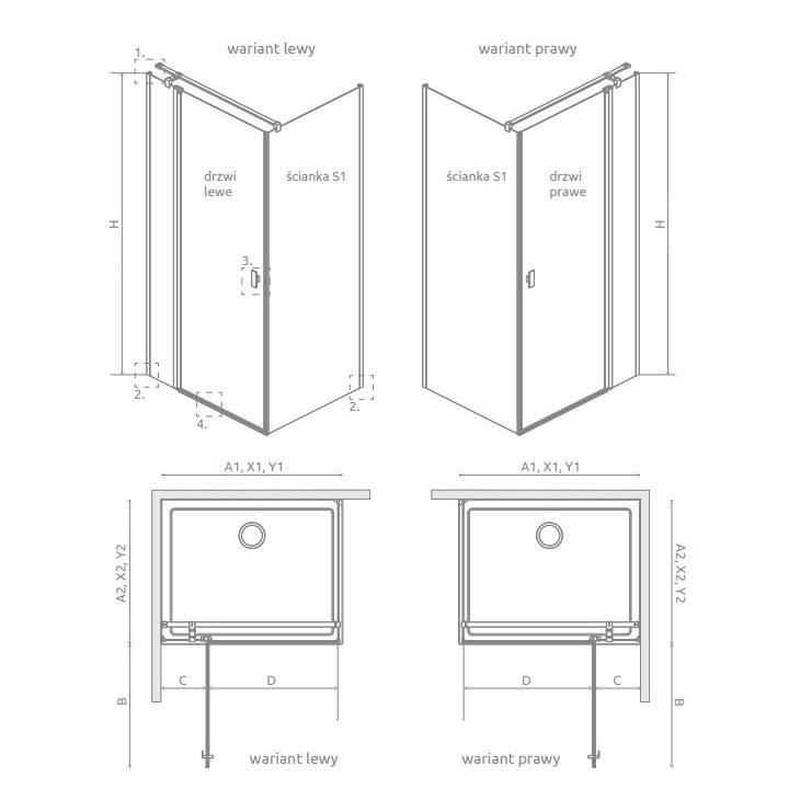Sprchový kout Radaway Modo X I 120, przejrzysta, 1180x2000mm