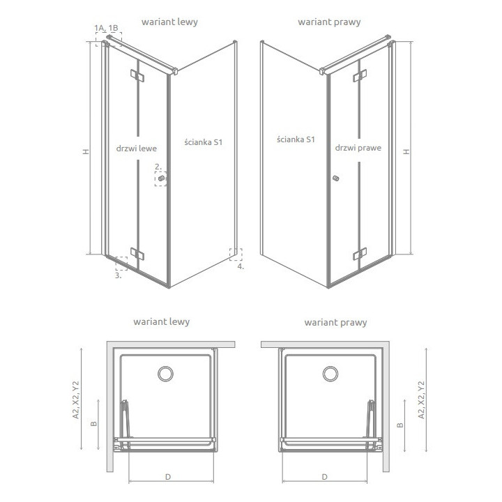 Sprchový kout Radaway Modo X I 120, przejrzysta, 1180x2000mm
