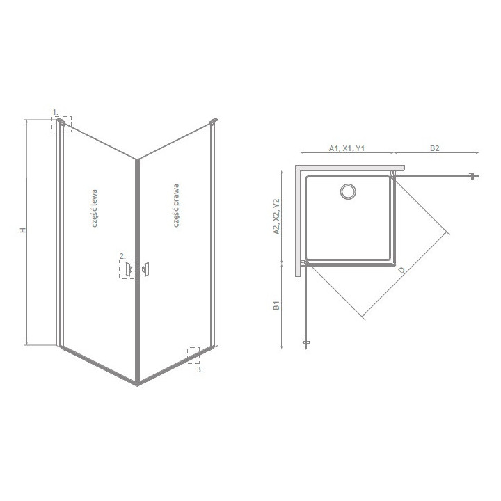 Sprchový kout Radaway Modo X I 120, przejrzysta, 1180x2000mm