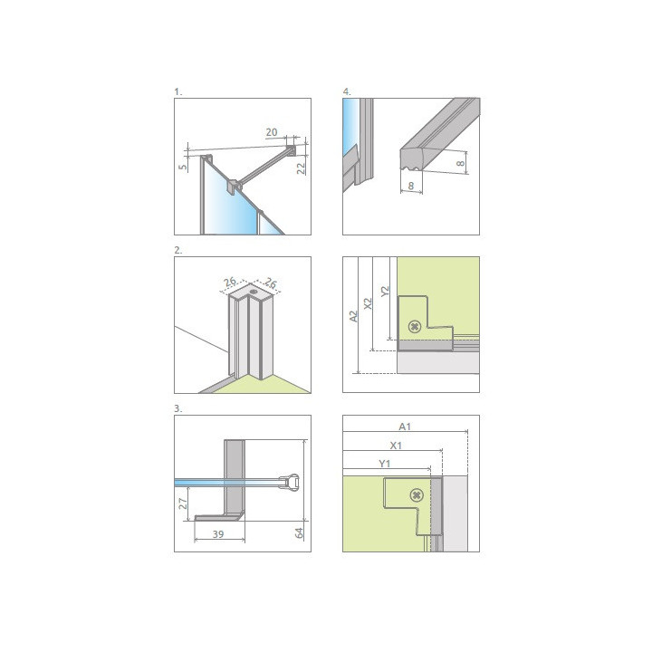 Sprchový kout Radaway Modo X I 120, przejrzysta, 1180x2000mm