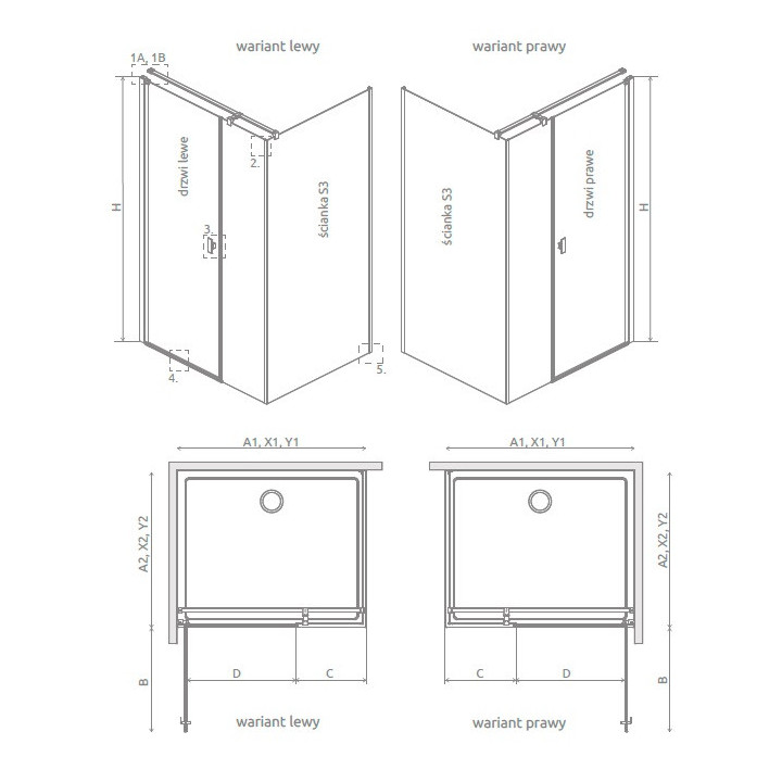Sprchový kout Radaway Modo X I 120, przejrzysta, 1180x2000mm