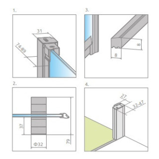 Dveře sprchové Radaway Nes KDS II 120, levé, 1200x2000mm, stříbrná profil