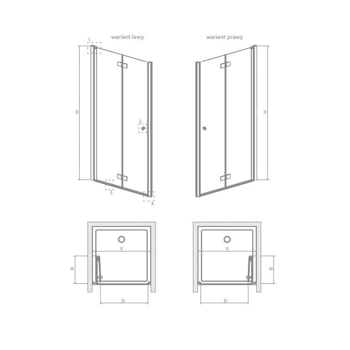Dveře sprchové Radaway Nes KDS II 120, levé, 1200x2000mm, stříbrná profil
