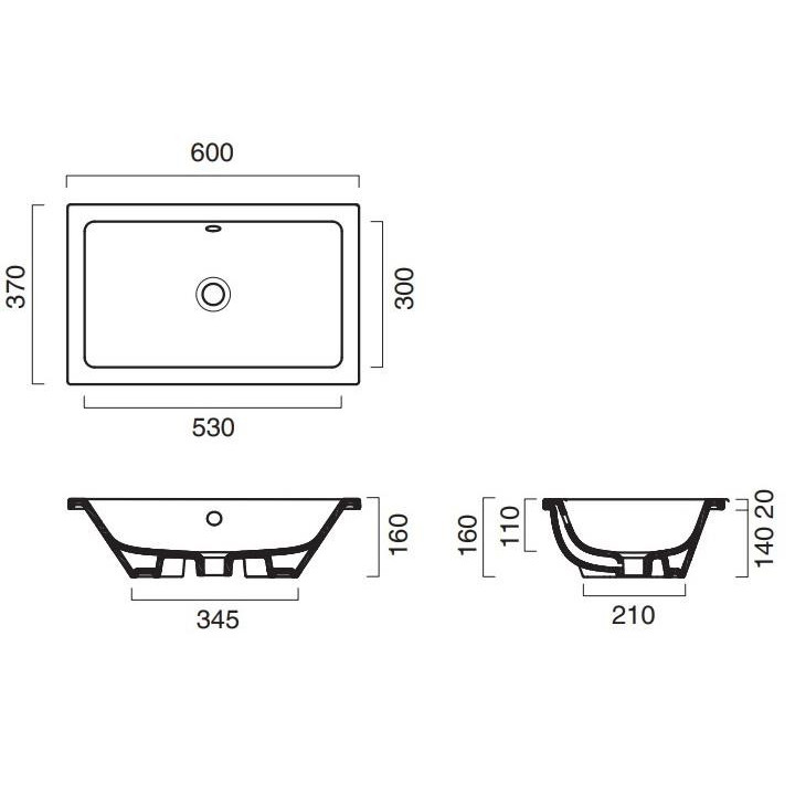 Umyvadlo pod desku, Catalano Zero Light, průměr 40 cm