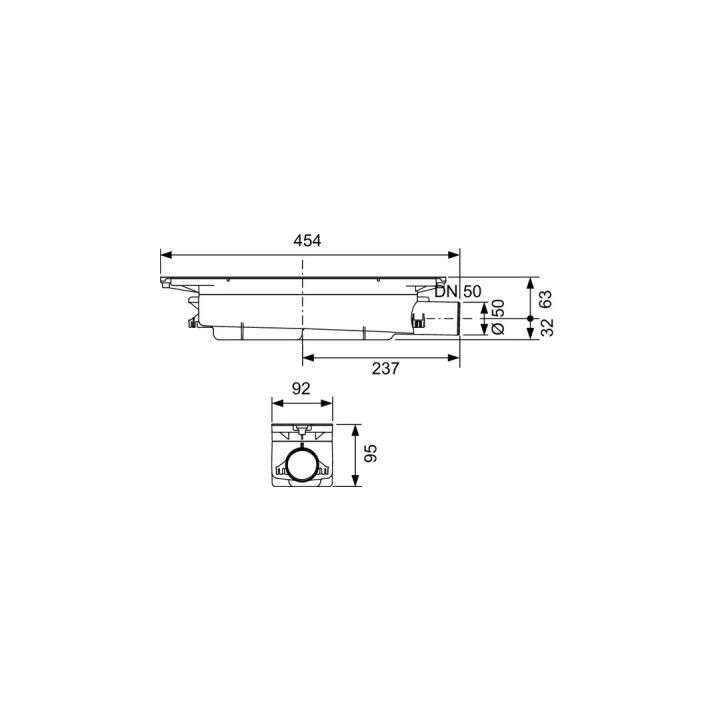Odtokové koleno TECE drainline se sifonem pionowym 6 500 03