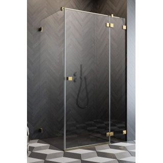 Část pravá koutu Radaway Essenza Pro Black PDD, 1000x2000mm, sklo čiré, zlatá profil