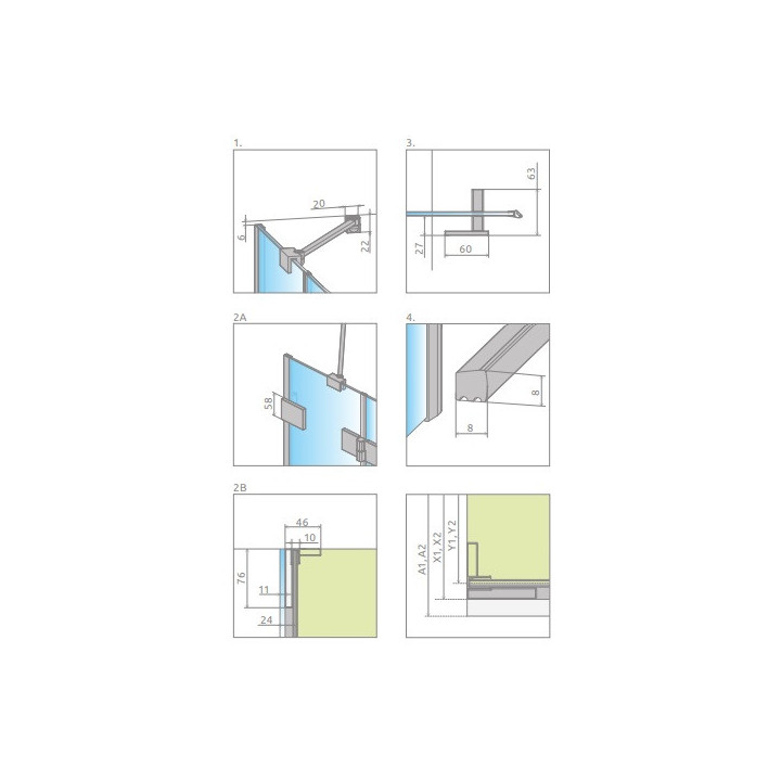 Část levá koutu Radaway Essenza Pro PDD, 800x2000mm, sklo čiré, profil chrom