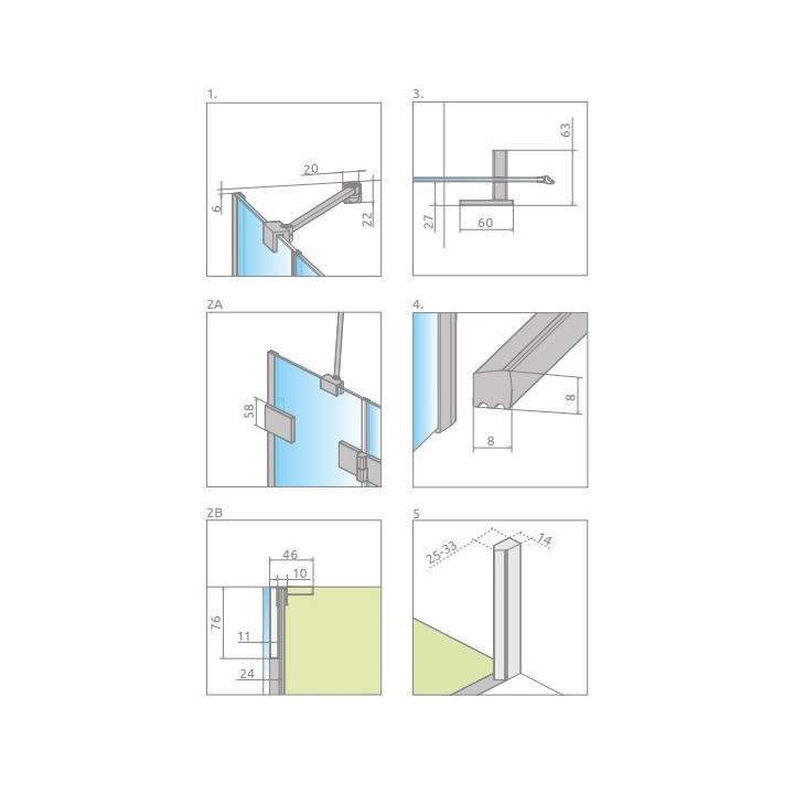 Dveře do koutu pięciokątnej Radaway Essenza Pro Black PTJ, levé, černá profil