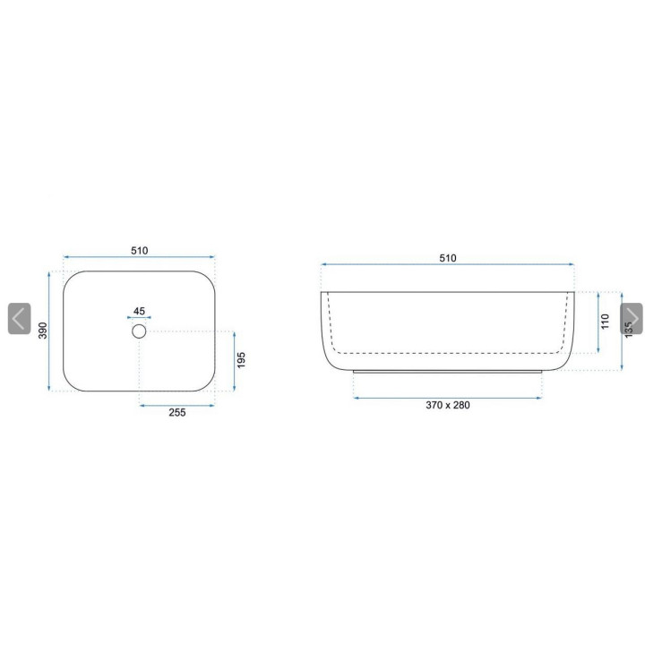 Umyvadlo REA Demi Slim, na desku 47x23x12,5 cm- sanitbuy.pl