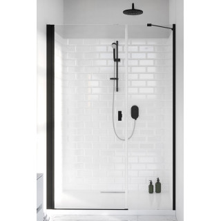 Přední plocha pro sprchový kout Radaway Nes 8 Black KDS I 140,  dveře levé, sklo čiré, 1400x2000mm, černá profil