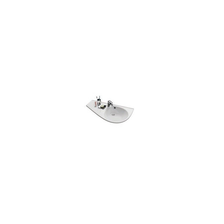 Umyvadlo Ravak Avocado Comfort pravá, 95 cm s otvory - bílá