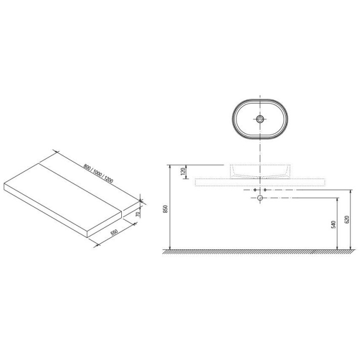 Skříňka pod umyvadlo Ravak SUD 260.01, 1100x530mm, dub