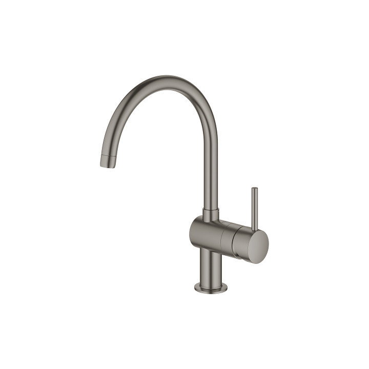 Dřezová baterie z otočnou výtokovým ramenem, páková Grohe Minta 1/2" - brushed hard graphite