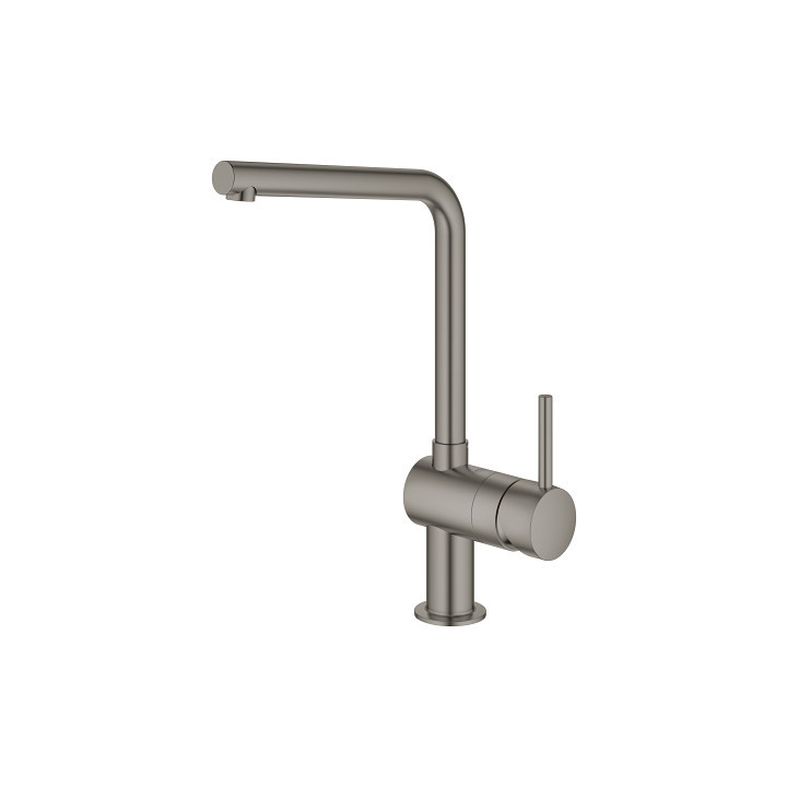 Dřezová baterie z otočnou výtokovým ramenem GROHE Minta 1/2", páková - brushed hard graphite