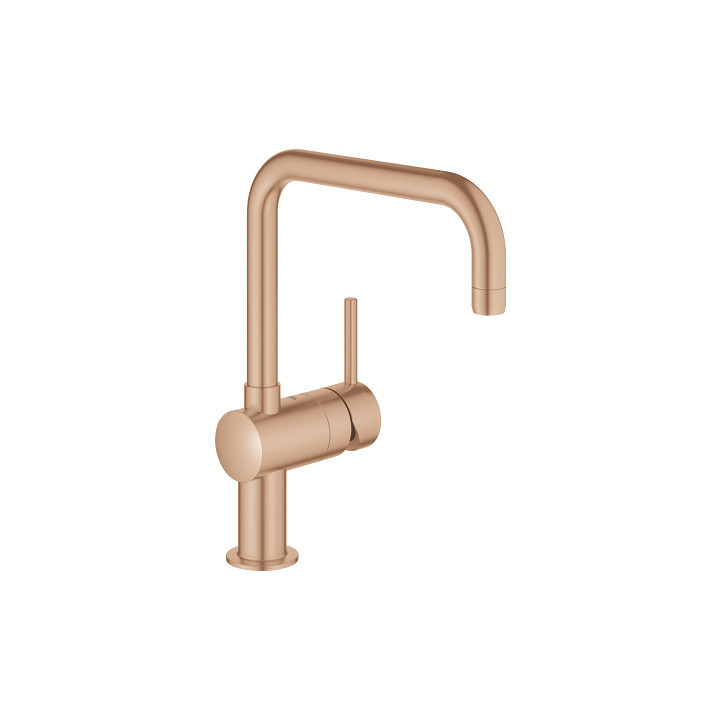 Páková dřezová baterie z otočnou výtokovým ramenem Grohe Minta, DN 15 - brushed warm sunset