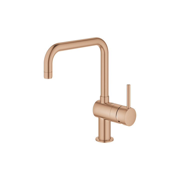 Páková dřezová baterie z otočnou výtokovým ramenem Grohe Minta, DN 15 - brushed warm sunset