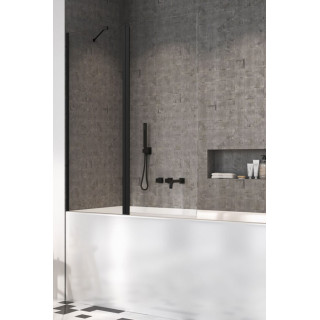 Vanová zástěna Radaway Nes Black PND I, levý, sklo čiré, skladací, 100x150cm, černá profil