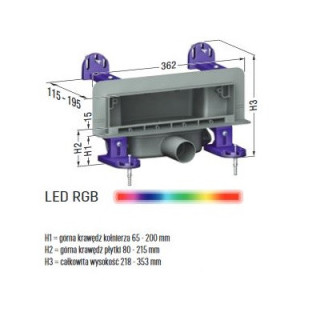 Kessel Odtok nástěnný Scada LED RGB, s poklopem pod płytki