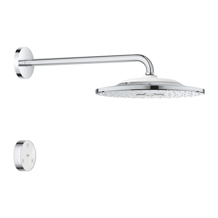 Horní sprcha Grohe Rainshower SmartConnect 310, kulatá, průměr 310mm, 2 proudy, rameno nástěnné 422mm, pilot do zmiany strumieni