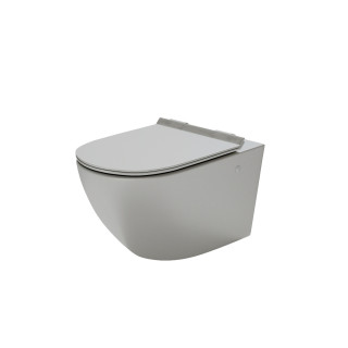 Mísa WC závěsná Massi Decos Rimless, bez splachovacího okruhu, 55x36cm, sedadlo s pozvolným sklápěním, černá matnáný