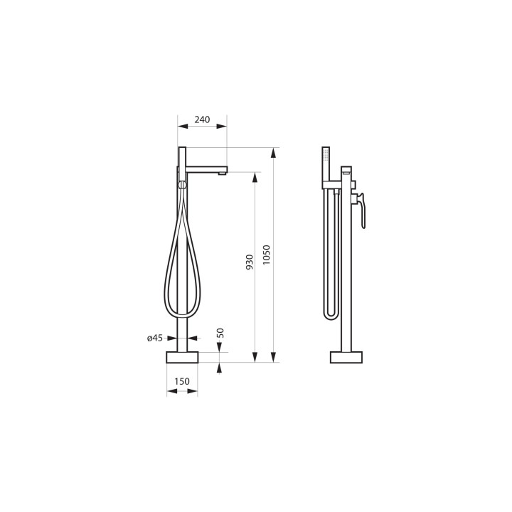 Vaňová baterie Massi Concepcion, nadomítková, výtokové rameno 170mm, sprchový set, černá matnáný