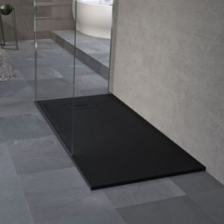 Čtvercová sprchová vanička Novellini Novosolid 80x80x3,5cm - černá