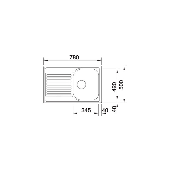 Zlewozmywak do zabudowy 78x50 cm Blanco BLANCOTIPO 45 S Compact- sanitbuy.pl