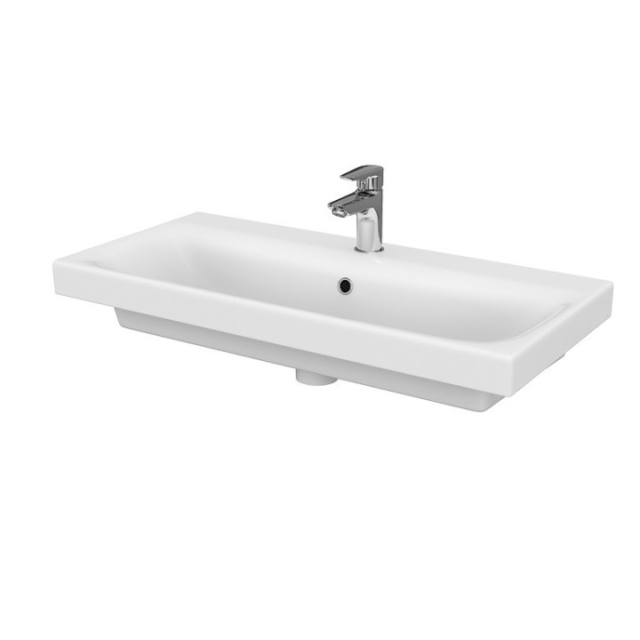 Umyvadlo nábytkové Cersanit Moduo, 80cm, obdélníková, z přepadem, bílá