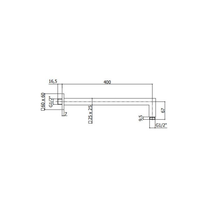 Rameno hornej sprchy L-400mm Paffoni