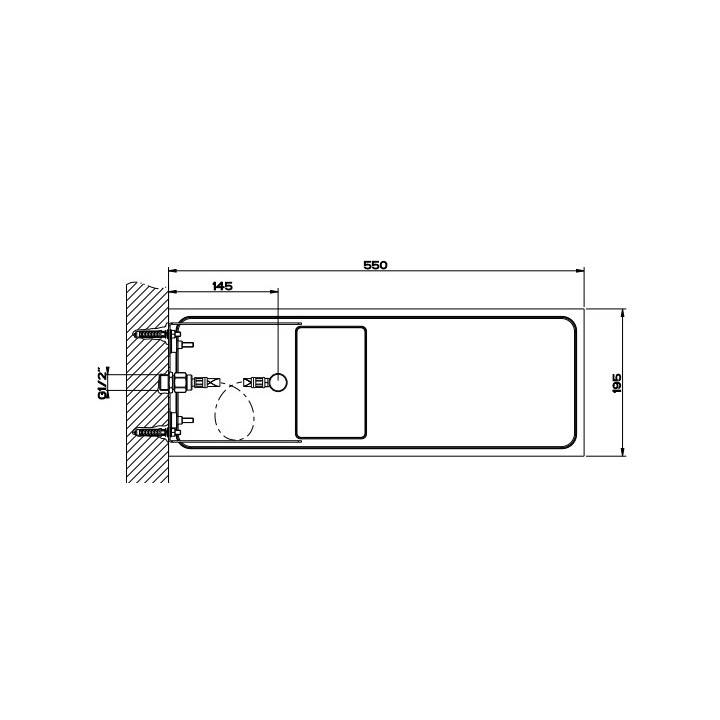 Horní sprcha Gessi Tondo 200, montáž do stěny, 3mm grubości, mirror steel