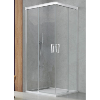 Dveře sprchové SanSwiss Cadura CAE2, levé, 900x2000mm, sklo čiré, posuvné dveře, stříbrný lesklý profil
