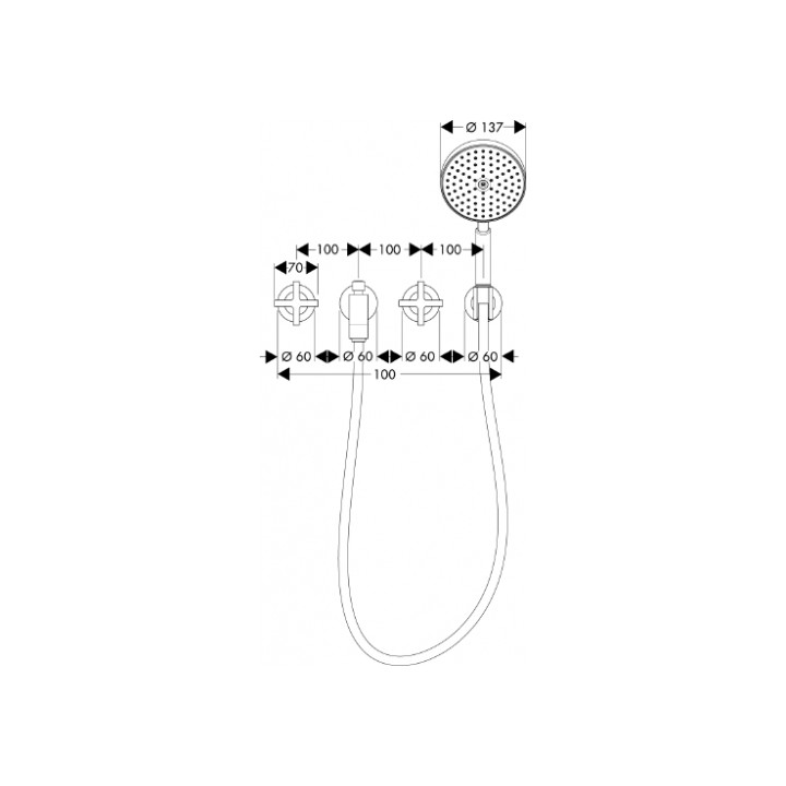 Bateria Axor Citterio wannowa 3-otworowa podtynkowa, element zewnętrzny- sanitbuy.pl