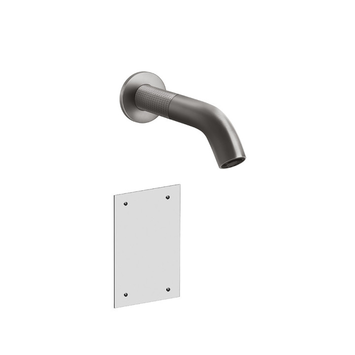 Elektronické umyvadlová baterie Gessi Cesello, stěnová, výtokové rameno 146mm, broušená ocel