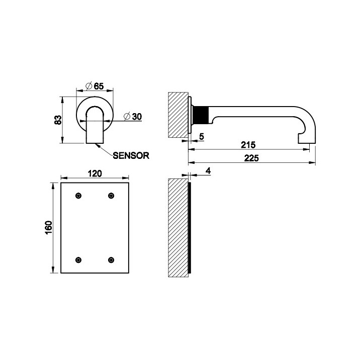 Elektronické umyvadlová baterie Gessi Inciso, stojící, výška 240mm, chrom