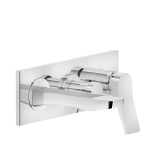 Vaňová baterie Gessi Rilievo, stěnová, výtokové rameno 175mm, prvek na stěnu, chrom