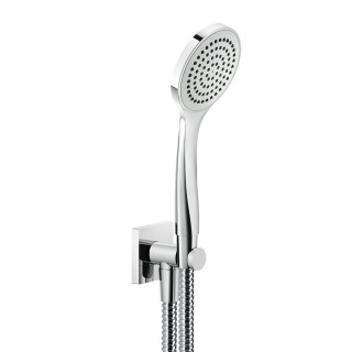 Sprchový set Gessi Rilievo, držák, sluchátko s hadicí i przyłączem kątowym, chrom