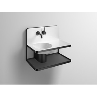 Souprava umyvadlový Alape Steel19, závěsný, 60x32cm, WP.S19.1, bílý/černá matnáný