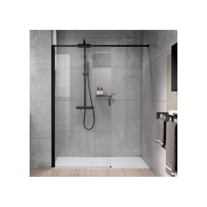 Sprchová zástěna Walk-In do niky Novellini Kaudra HN Frame, 120x200cm, pravé, bílý profil matnáný