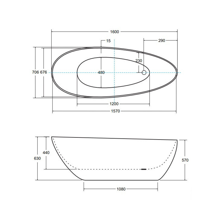 Vana asymetrická Besco Intima Duo Slim, 180x125cm, pravé, akrylová, bílá