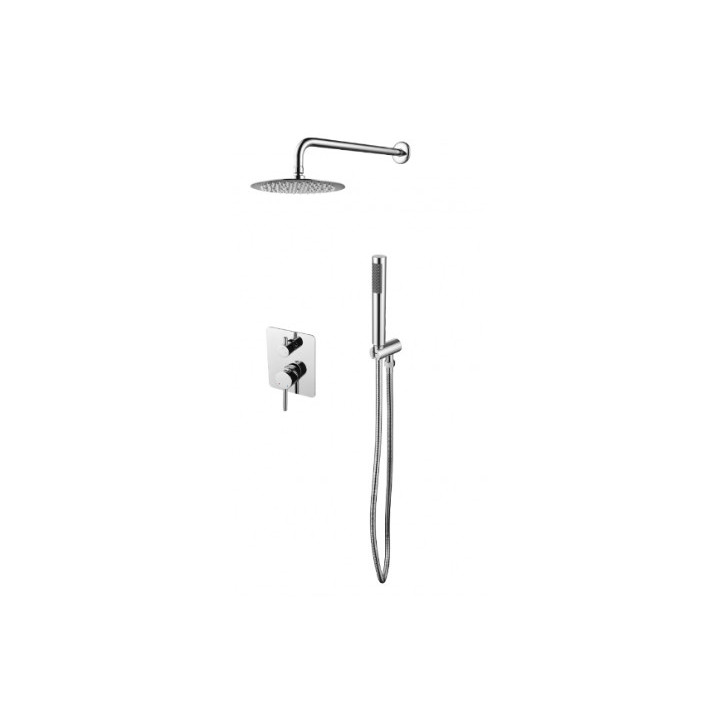Vaňová baterie Besco Decco, nadomítková, výtokové rameno 182mm, sprchový set, chrom