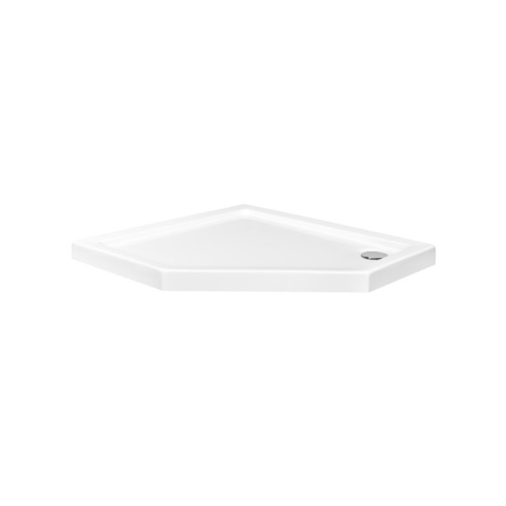 Čtvrtkruhová vanička Besco Aron Slimline, 90x90cm, akrylátový, bílý