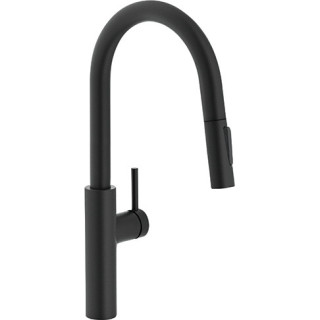 Dřezová baterie Franke KWC ERA Pull-Out, výsuvné i obracana výtokové rameno, výška 402mm, 2otvorová, ušlechtilá ocel