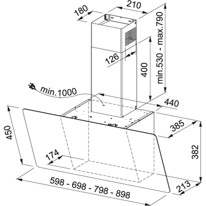 Okap nástěnný Franke IMPRESS 603 BK, 55cm, černá