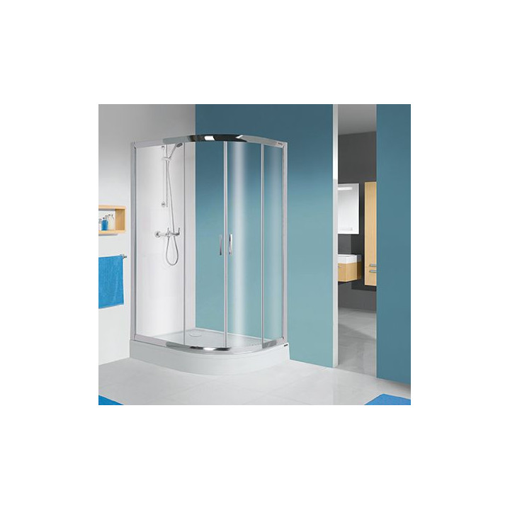 Čtvercový sprchový kout asymetrické Sanplast kpl-L-KP4/TX5b-80x100-S sbW0, levá, sklo čiré, 100x80cm, stříbrný profil lesklý